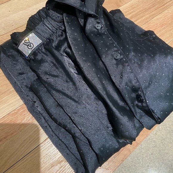 BLING RHINESTONE VICTORIA SECRET HOLIDAY PAJAMA BLACK SET✨ - Picture 6 of 6